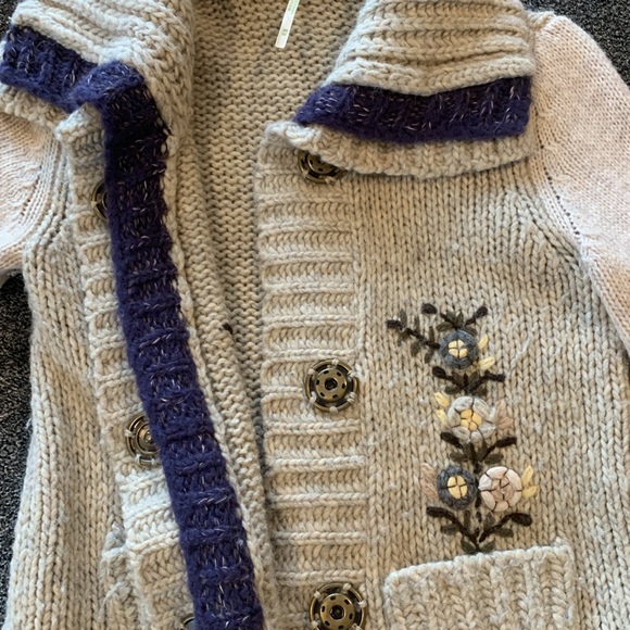 Free People RARE wool knit sweater cardigan - Picture 5 of 6